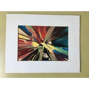 Vintage Spin Art Souvenir Carnival Matted Painting Provincetown MA abstract
